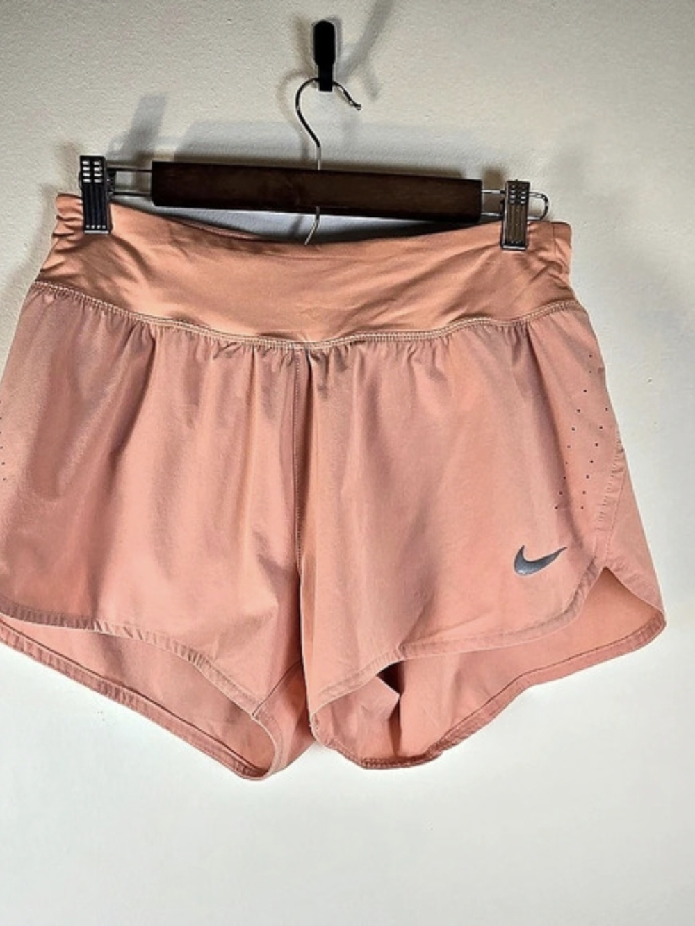 Nike Eclipse 3" Running Shorts Salmon Pink Coral Dri-FIT Lined Pocket Medium M